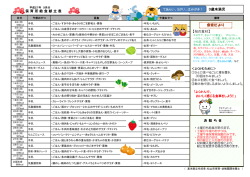 3歳未満児 保 育 所 給 食 献 立 表 食育だより 【旬の食材】