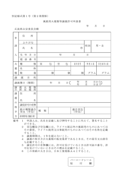 別記様式第1号（第2条関係） 猟銃用火薬類等譲渡許可申請書