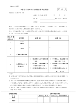 中国ろうきん友の会届出事項変更届 正 会 員
