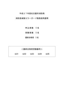 平成27年度名古屋市消防局 消防音楽隊カラーガード隊員採用選考