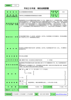 平成26年度 補助金概要書