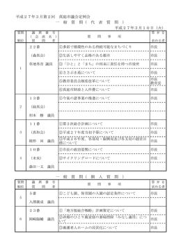 一般質問一覧表
