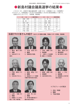 新島村議会議員選挙の結果