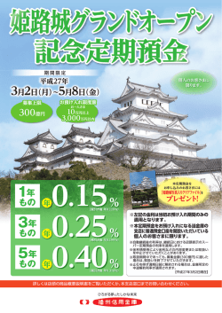 姫路城グランドオープン記念定期預金