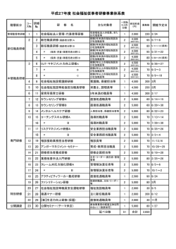 H27社会福祉従事者研修予定表