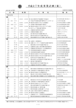 年度事業計画 ( 案） 平成27