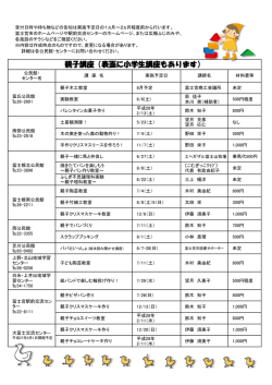 親子講座（表面に小学生講座もあります）