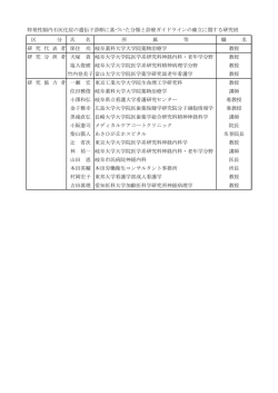 区 分 氏 名 所 属 等 職 名 研 究 代 表 者 保住
