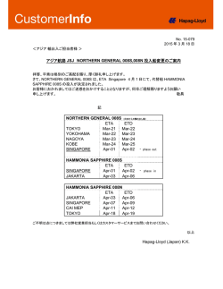 JSJ - NORTHERN GENERAL 008S,008N 投入船変更 - Hapag