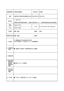 （役職） 十勝地区少年の主張大会の公聴 子ども冬祭り・こども会