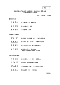 中部近畿地方鉱山保安協議会中部地区部会委員名簿