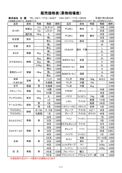 販売価格表（果物相場表）;pdf