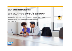 SAP BusinessObjects BI4.1 にバージョンアップするメリット;pdf