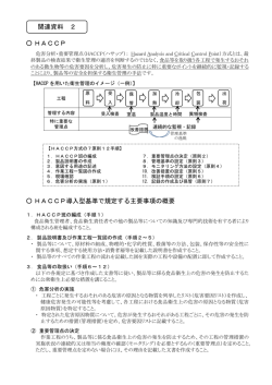 HACCP HACCP導入型基準で規定する主要事項の概要 関連資料 2;pdf