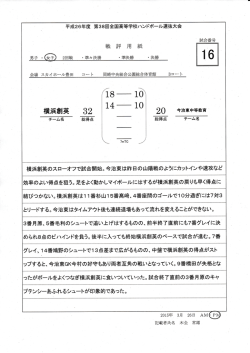 試合番号 - 全国高等学校ハンドボール選抜大会