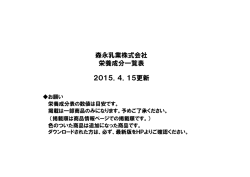 森永乳業株式会社 栄養成分一覧表 2015．4．1更新