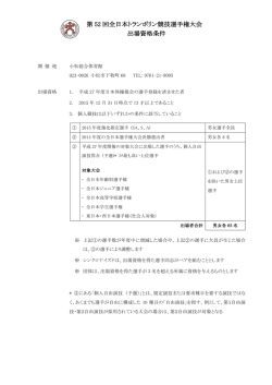 出場資格ついて - 日本体操協会