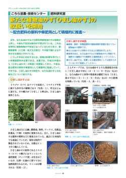 新たな植物油かす「ひまし油かす」の 取扱いを開始
