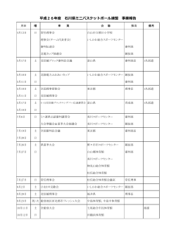 平成26年度 事業報告書 - 石川県ミニバスケットボール連盟