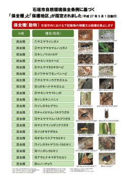 保全種及び保護地区が指定されました（PDF）