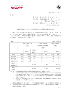 会 社 名 株 式 会 社 S H I F T 代表者名 代表取締役社長 丹 下 大 （コー