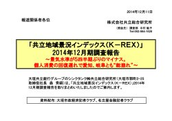 「共立地域景況インデックス（K－REX）」 2014年12月