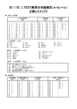第117回 J.TEST実用日本語検定