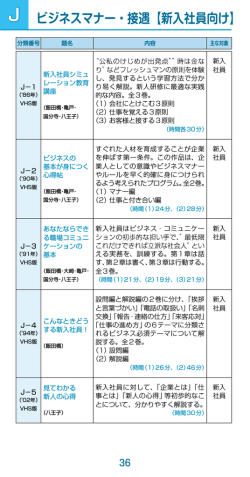 J ビジネスマナー・接遇【新入社員向け】