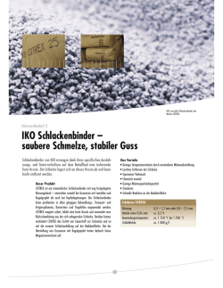 iKO Schlackenbinder q saubere Schmelze, stabiler Guss