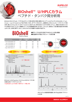 BIOshell™ U/HPLCカラム ペプチド・タンパク質分析用