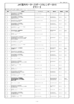 JAF国内モータースポーツカレンダー2015 【ラリー】