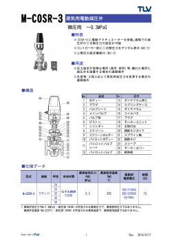 微圧用 ～0.3MPaG M-COSR-3 蒸気用電動減圧弁