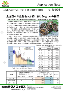 魚介類中の放射性Cs分析におけるAg