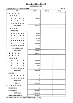 賃借対照表第1期（平成25年9月30日現在）