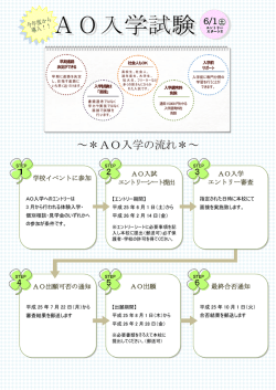 ～＊AO入学の流れ＊～