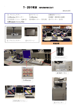 教室全景 ① プロジェクター ー ②スクリーン ⑨ プリンター AV 操作パネル