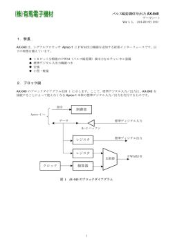 パルス幅変調信号出力 AX-040 1． 特長 2． ブロック図 レジスタ レジスタ