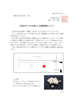 自治区内でのBB弾による被弾被害について
