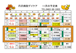 丹沢病院デイケア 11月の予定表