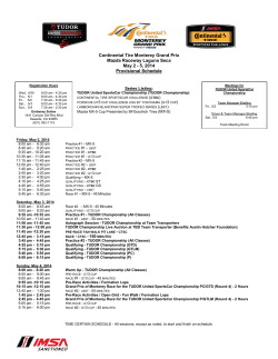 Mazda Raceway Fan Schedule