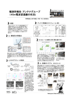 観測所報告：アンテナグループ （45m電波望遠鏡の状況)