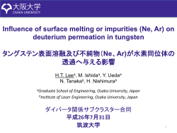 大阪大学 Influence of surface melting or impurities (Ne, Ar) on