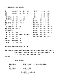 中国歴代王朝表 殷 BC約1700～約1100 劉宋 420～479 西周 BC約