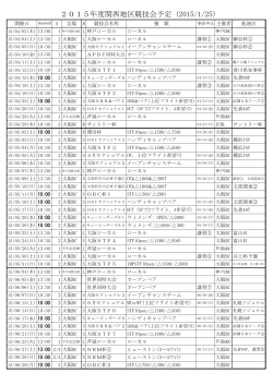 2015年度関西地区競技会予定（2014/11/22)