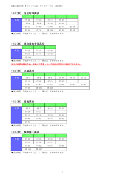 東ブロック大会タイムテーブル【改訂版2】