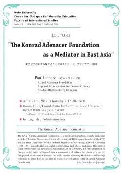 " e Konrad Adenauer Foundation as a Mediator in East Asia"