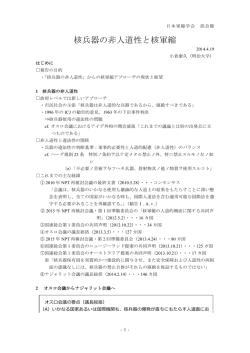核兵器の非人道性と核軍縮