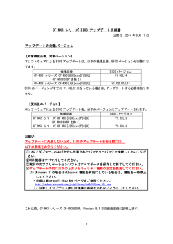 CF-MX3 シリーズ BIOS アップデート手順書 アップデートの