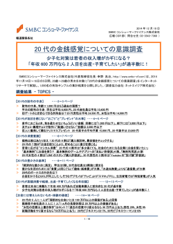 20 代の金銭感覚についての意識調査