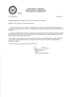 MEMORANDUM FOR CAMPBELL BArrAL10N CADRE AND CADErS